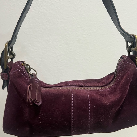 Elegant Purple Suede Shoulder Bag